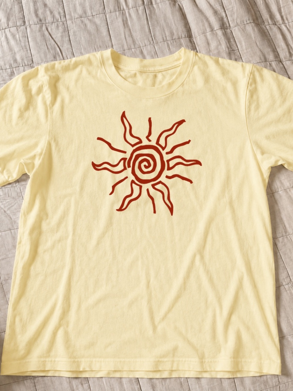 YELLOWHAZE Tee with Rust Sun Graphic